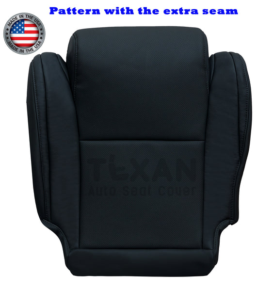 Black leather replacement driver bottom seat cover with extra seam for 2010–2013 Toyota Tundra Platinum Crew Cab – OEM fit with perforated insert