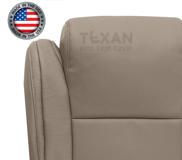 2007 to 2013 Toyota Sequoia Driver Bottom Perforated Leather Replacement Seat Cover Tan