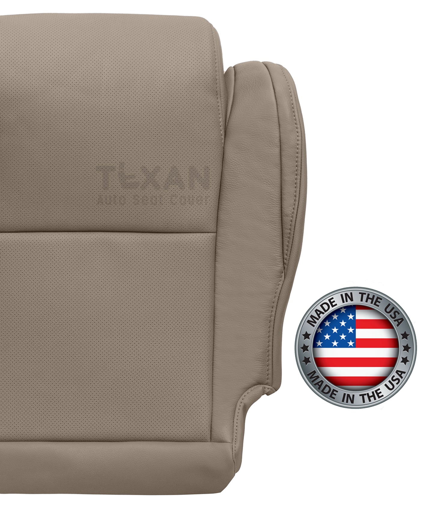 2007 to 2013 Toyota Sequoia Passenger Side Bottom Perforated Synthetic Leather Replacement Seat Cover Tan
