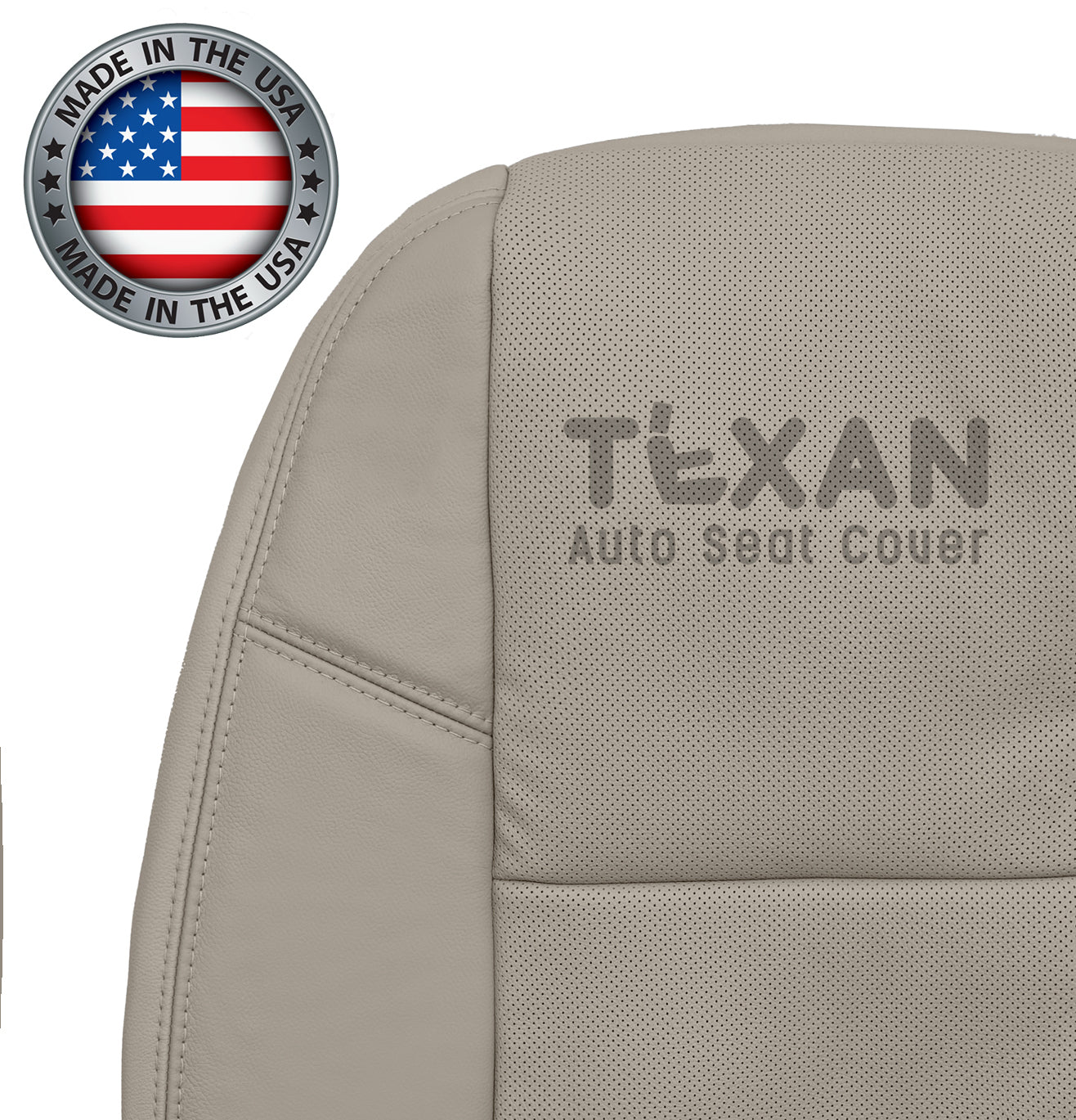 Passenger Side Lean Back Leather Seat Cover Tan Fits 2007, 2008 Cadillac Escalade ESV, EXT