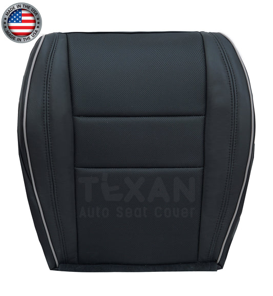 Fits 2011, 2012, 2013, 2014, 2015 Jeep Grand Cherokee Driver Passenger Bottom Seat Cover Black Perforated Leather 
