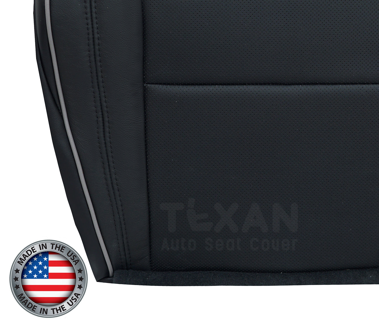 Fits 2016, 2017, 2018, 2019, 2020, 2021 Jeep Grand Cherokee Driver Bottom Seat Cover Black Perforated Leather