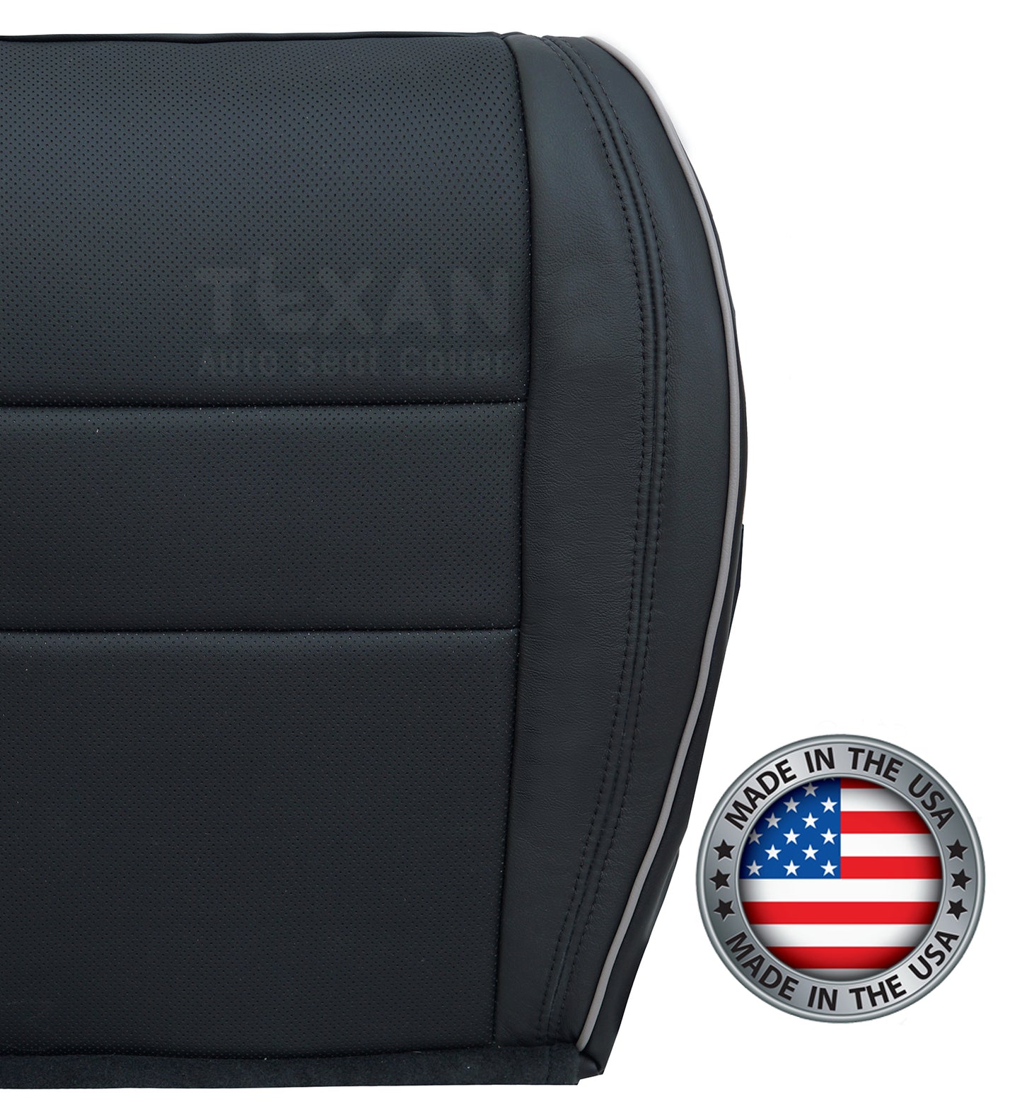Fits 2016, 2017, 2018, 2019, 2020, 2021 Jeep Grand Cherokee Driver Bottom Seat Cover Black Perforated Leather