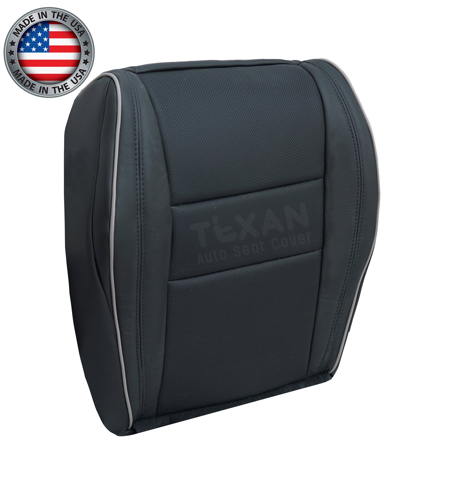 Fits 2016, 2017, 2018, 2019, 2020, 2021 Jeep Grand Cherokee Driver Bottom Seat Cover Black Perforated Leather