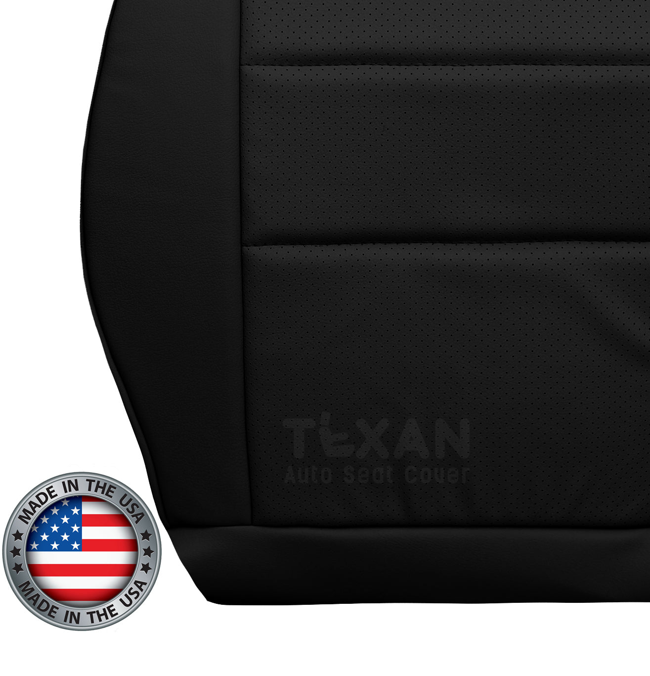 Fits 2008-2015 Mercedes-Benz GLK250 Passenger Side Bottom Black Perforated Leather Replacement Seat Cover
