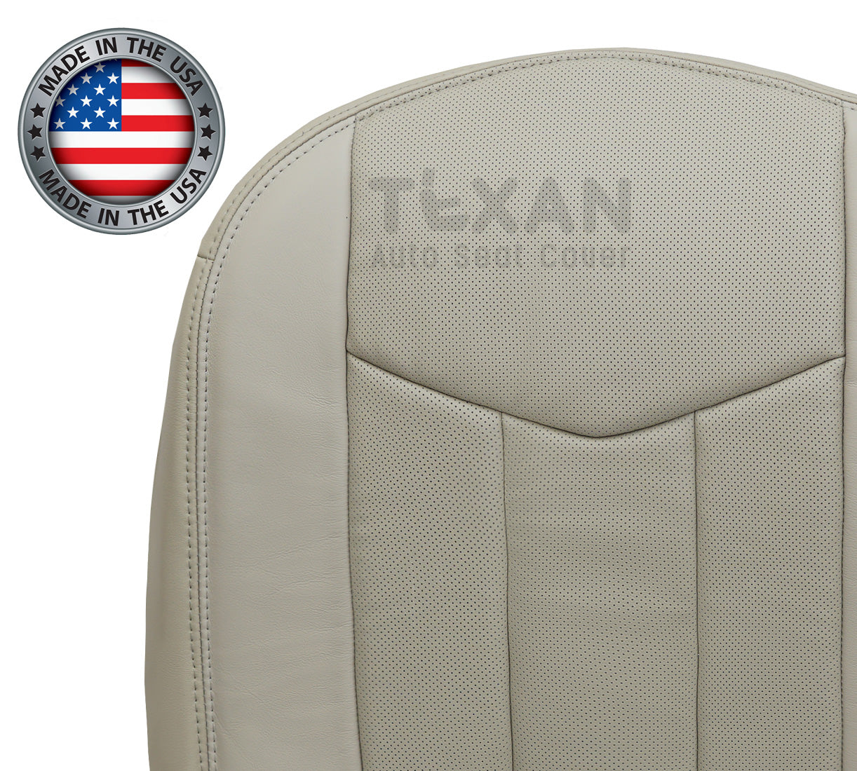 Fits 2004-2009 Cadillac XLR Convertible Passenger Bottom PERFORATED Synthetic Leather Replacement Seat Cover Shale