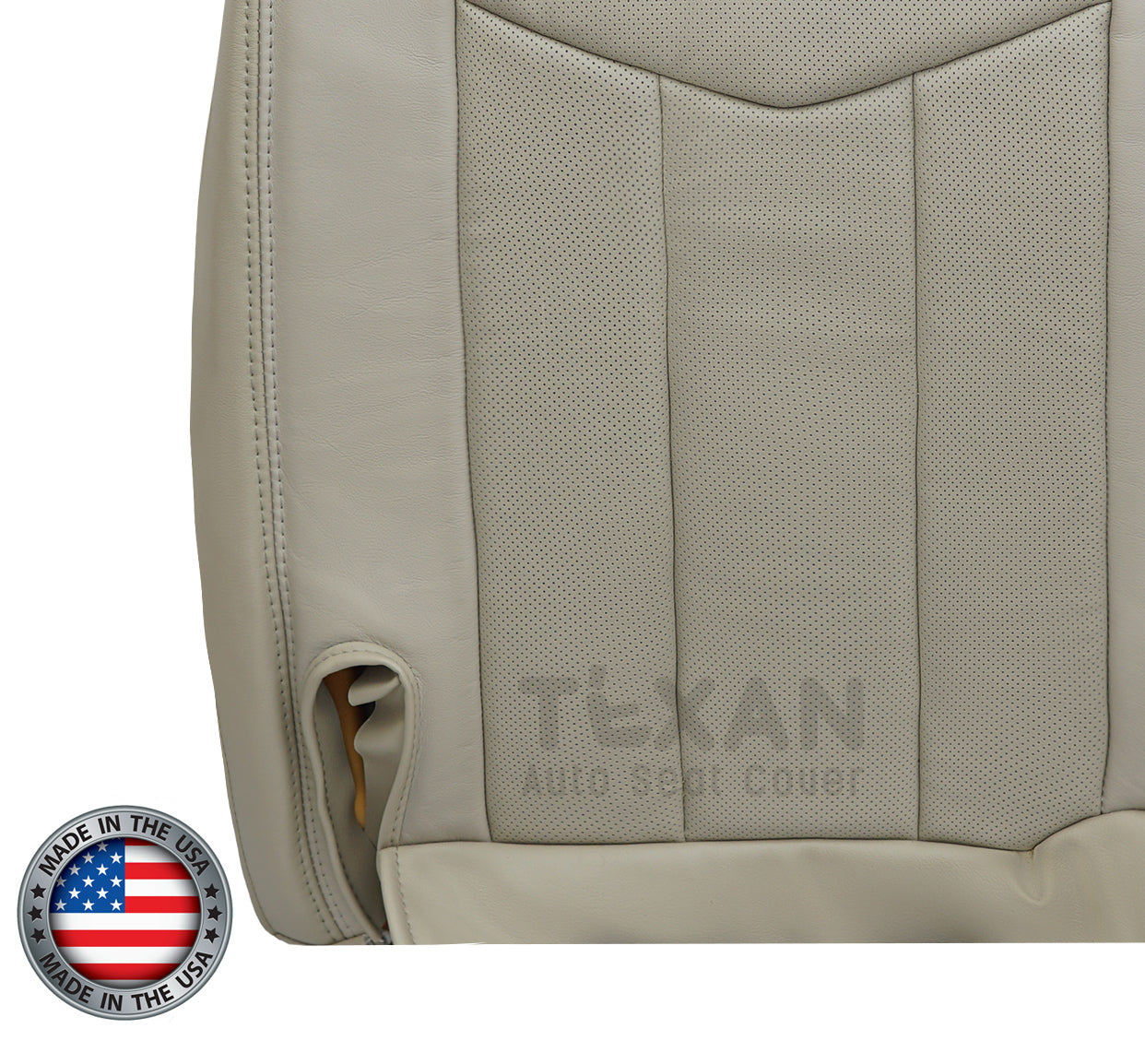 Fits 2004-2009 Cadillac XLR Convertible Passenger Bottom PERFORATED Synthetic Leather Replacement Seat Cover Shale