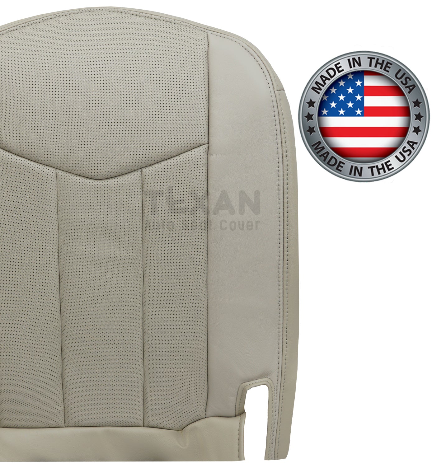 Fits 2004-2009 Cadillac XLR Convertible Passenger Bottom PERFORATED Synthetic Leather Replacement Seat Cover Shale