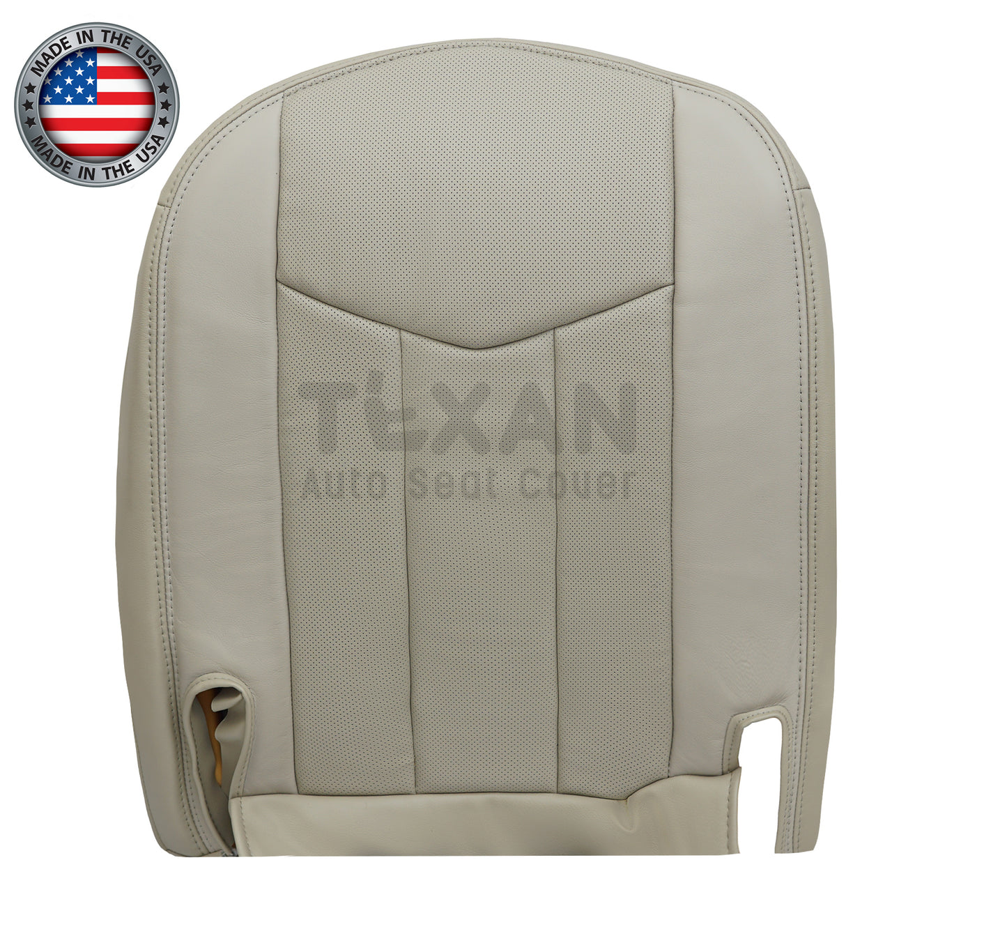 Fits 2004-2009 Cadillac XLR Convertible Passenger Bottom PERFORATED Synthetic Leather Replacement Seat Cover Shale