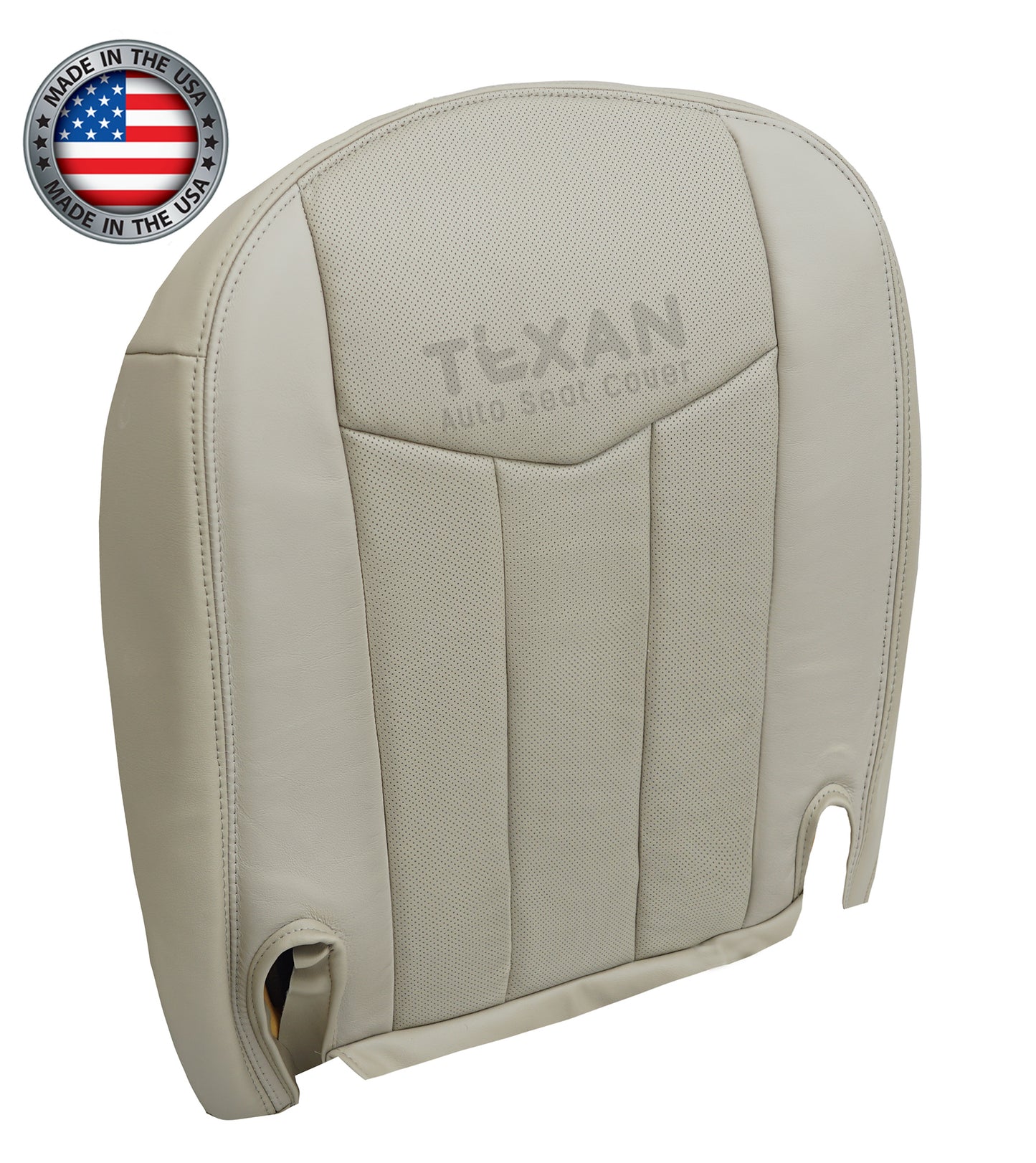 Fits 2004-2009 Cadillac XLR Convertible Passenger Bottom PERFORATED Synthetic Leather Replacement Seat Cover Shale