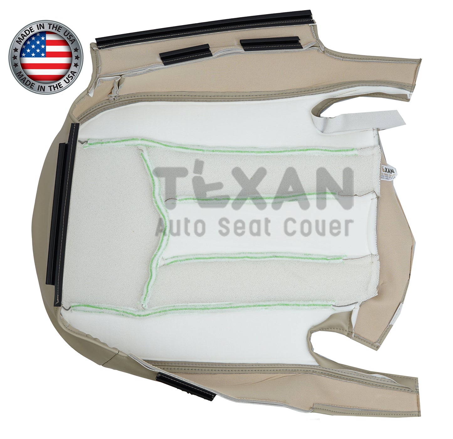 Fits 2004-2009 Cadillac XLR Convertible Passenger Bottom PERFORATED Synthetic Leather Replacement Seat Cover Shale