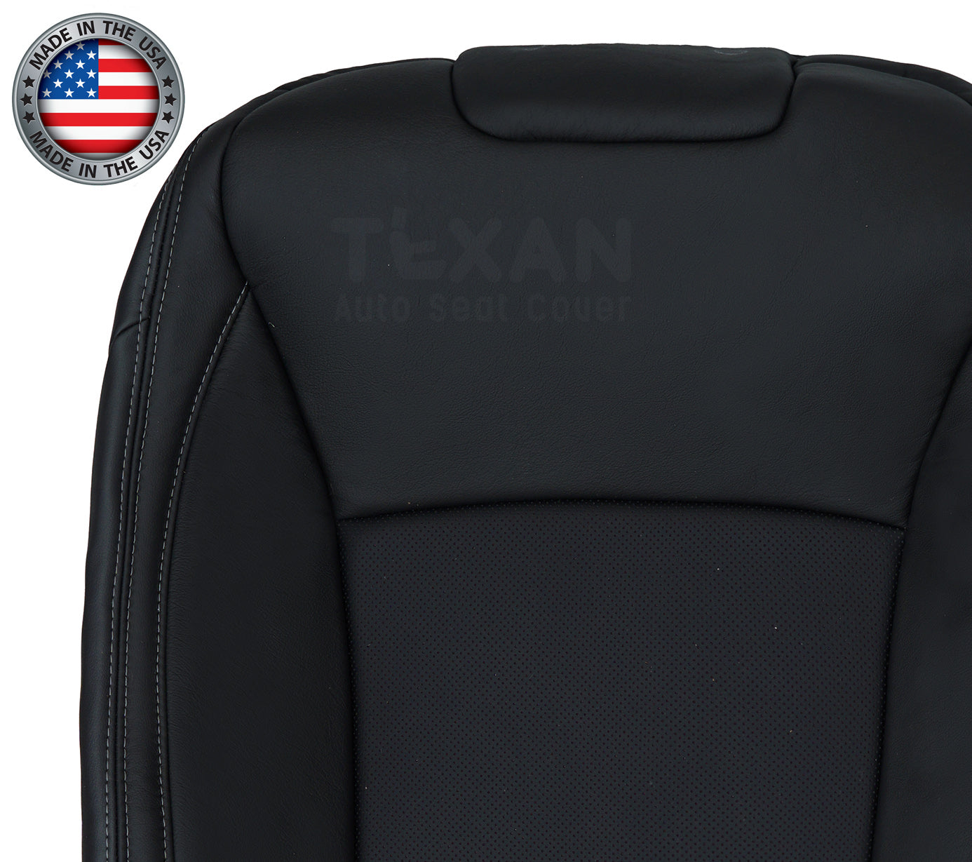 Compatible with 2015, 2016, 2017 Subaru Outback Driver Lean Back Perforated Synthetic Leather Replacement Seat Cover Black