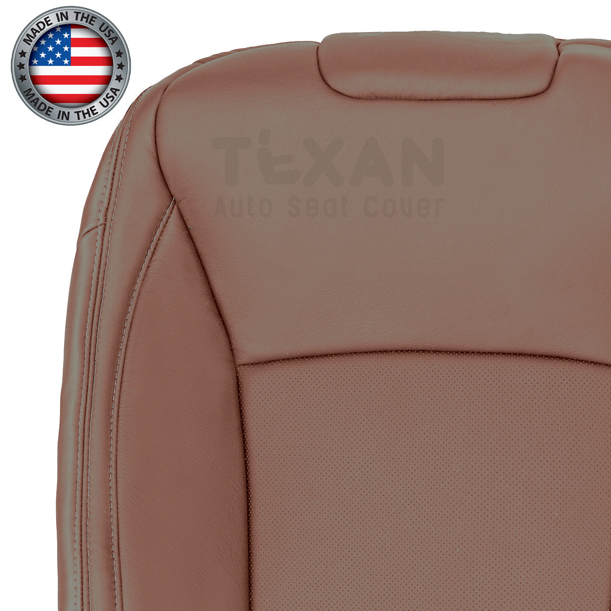 Compatible with 2015, 2016, 2017 Subaru Outback Driver Lean Back Perforated Synthetic Leather Replacement Seat Cover Brown