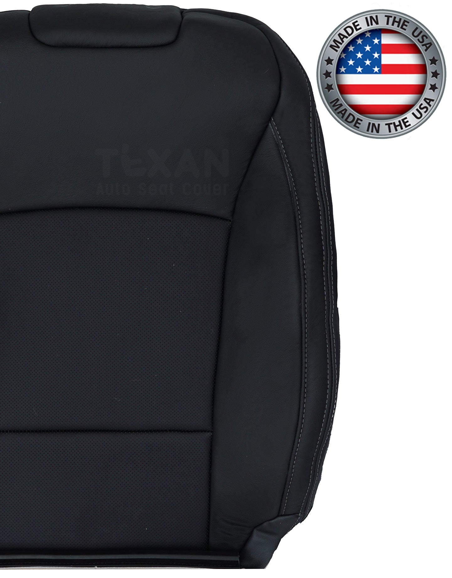 Compatible with 2015, 2016, 2017 Subaru Outback Driver Lean Back Perforated Synthetic Leather Replacement Seat Cover Black