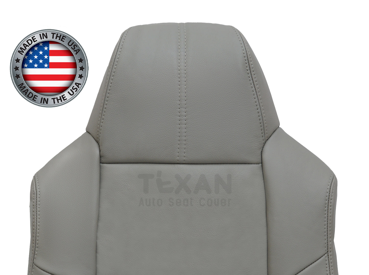 Fits 2008, 2009, 2010 Ford F250 F350 F450 F550 Lariat, XLT Passenger Lean Back Synthetic Leather Seat Cover Gray