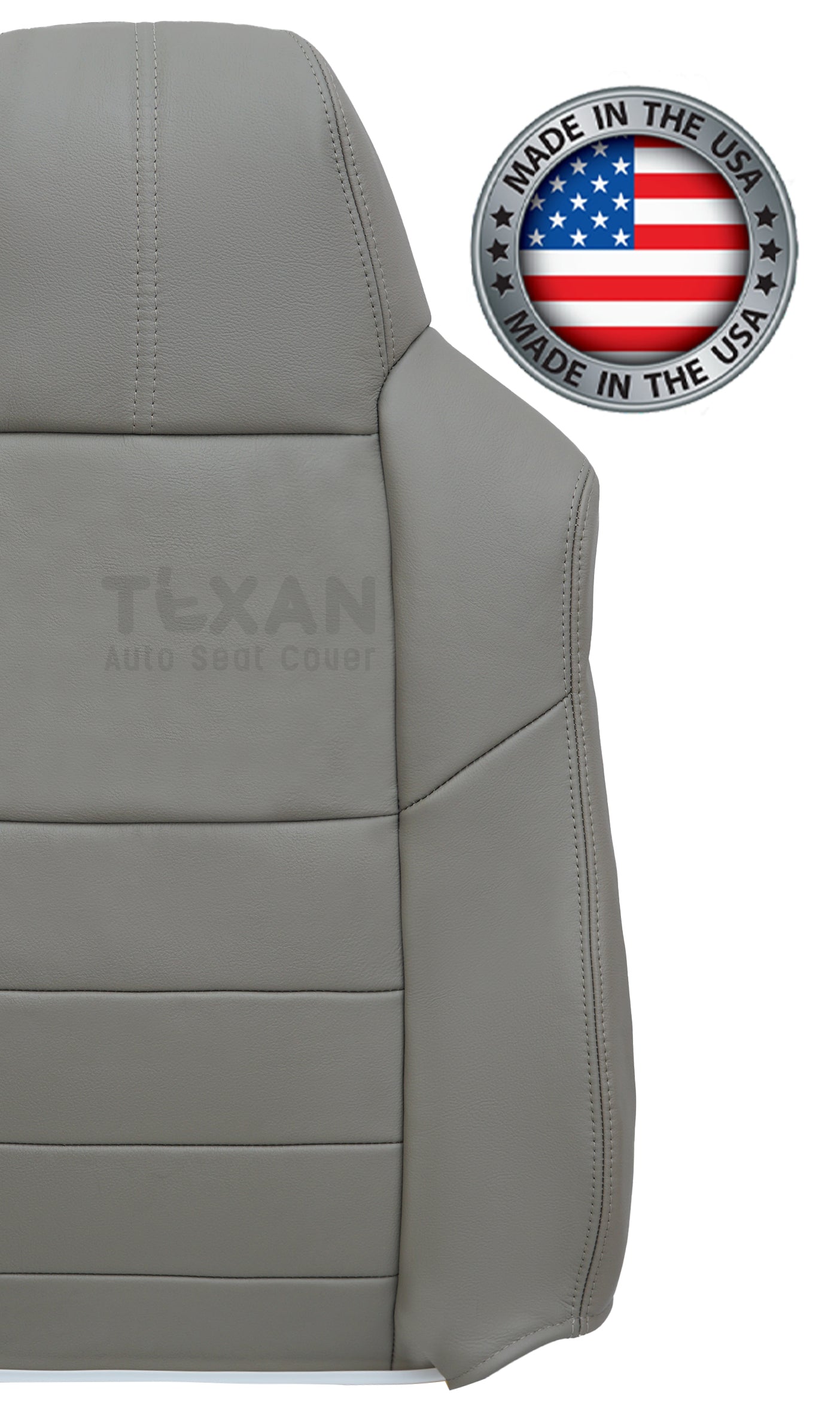 Fits 2008, 2009, 2010 Ford F250 F350 F450 F550 Lariat, XLT Passenger Lean Back Synthetic Leather Seat Cover Gray