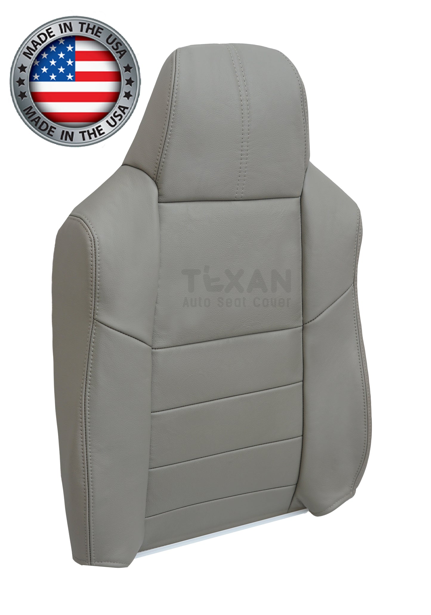 Fits 2008, 2009, 2010 Ford F250 F350 F450 F550 Lariat, XLT Passenger Lean Back Synthetic Leather Seat Cover Gray