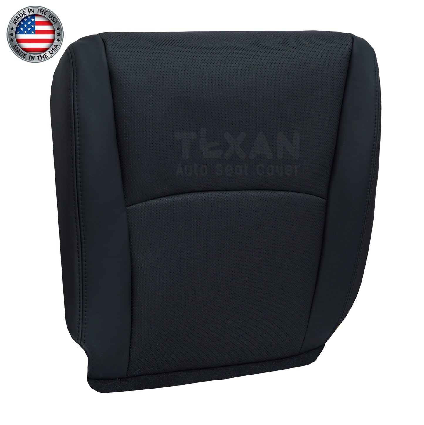 Fits 2008 2009 2010 2011 2012 2013 Toyota Highlander Limited Passenger Bottom Perforated Synthetic Leather Replacement Seat Cover Black