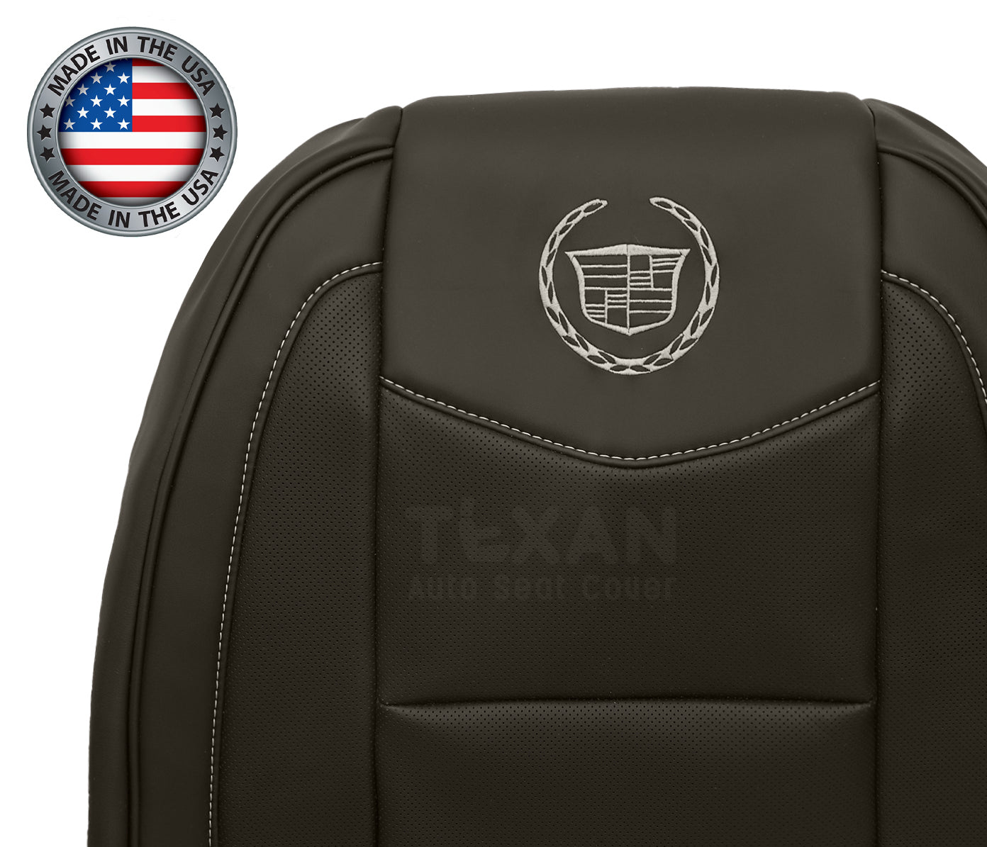2008 2009 2010 2011 2012 2013 2014 Cadillac Escalade Platinum Driver Lean Back Leather Seat Cover Brown