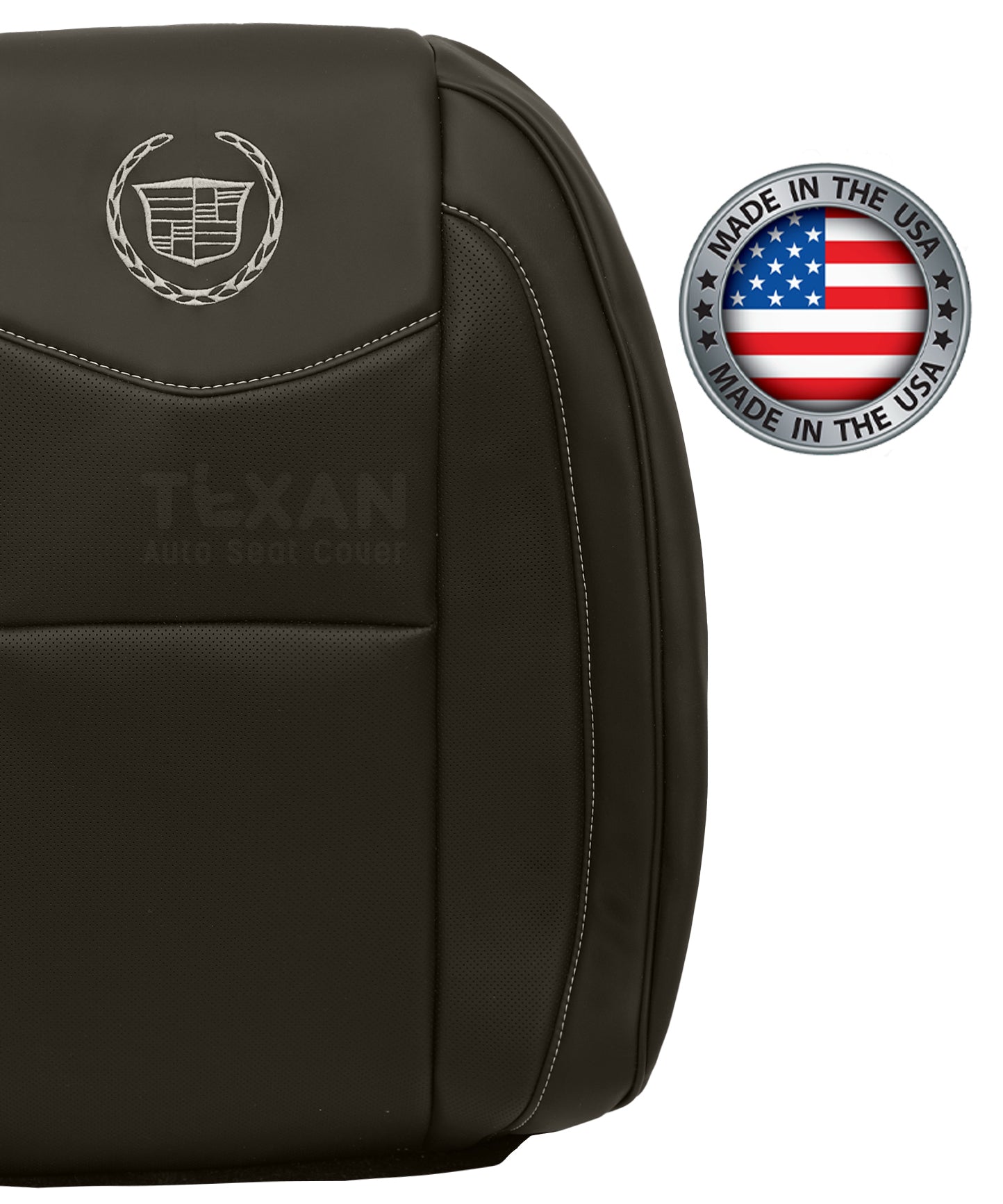 2008 2009 2010 2011 2012 2013 2014 Cadillac Escalade Platinum Driver Lean Back Leather Seat Cover Brown