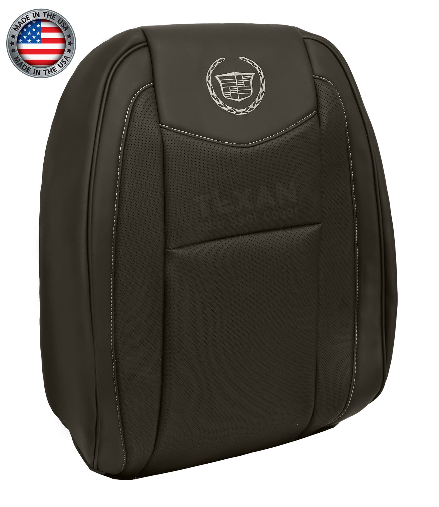 2008 2009 2010 2011 2012 2013 2014 Cadillac Escalade Platinum Driver Lean Back Leather Seat Cover Brown