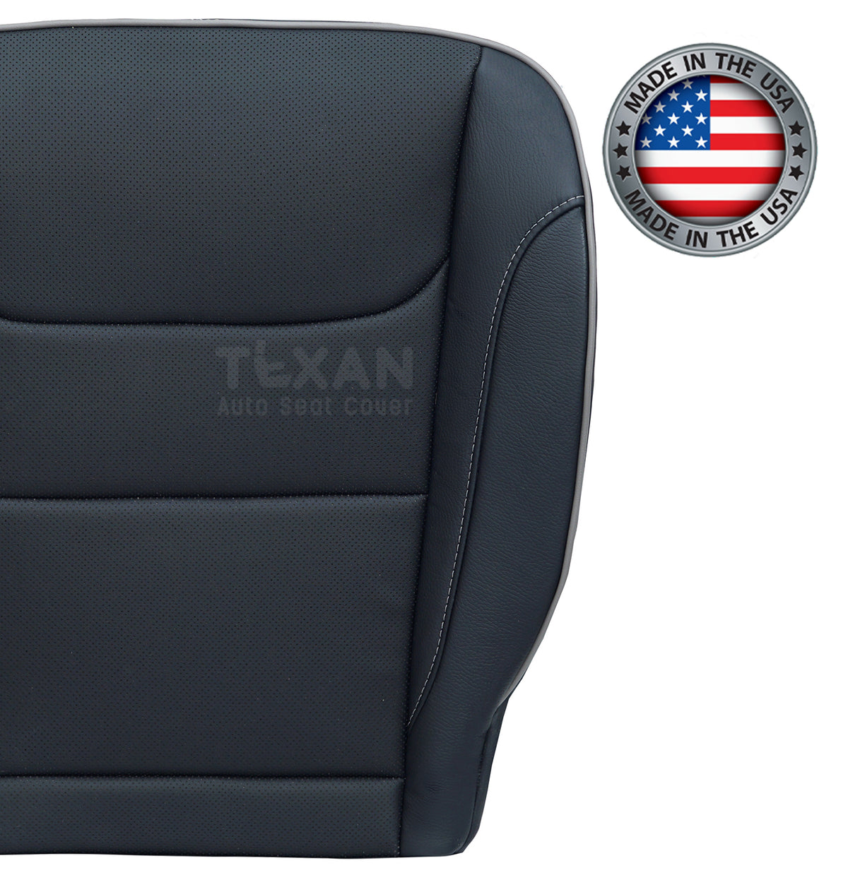 For 2019-2025 Dodge Ram 1500 Passenger Side Bottom Seat Cover Perforated Leather Black