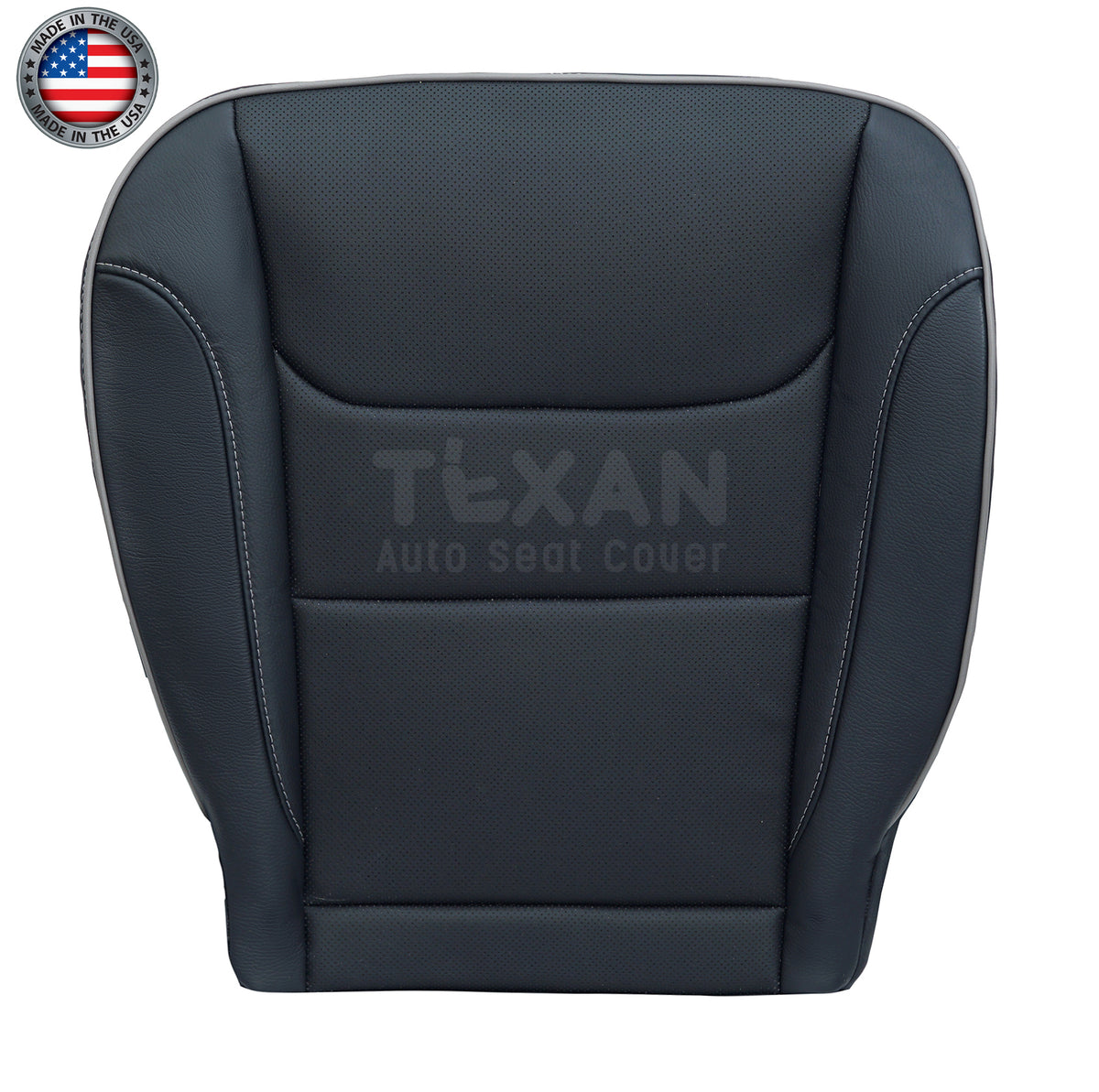 For 2019-2025 Dodge Ram 1500 Passenger Side Bottom Seat Cover Perforated Leather Black