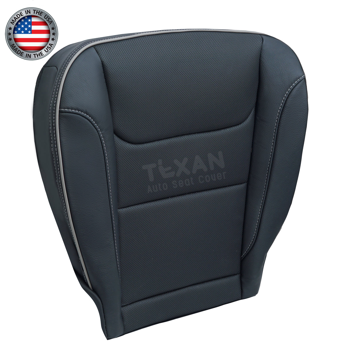 For 2019-2025 Dodge Ram 1500 Passenger Side Bottom Seat Cover Perforated Leather Black
