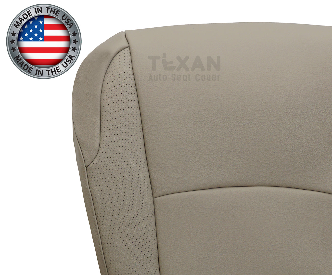 2010-2013 Toyota 4Runner Passenger Bottom Leather Seat Cover Tan with Perforated Inserts | OEM Replacement