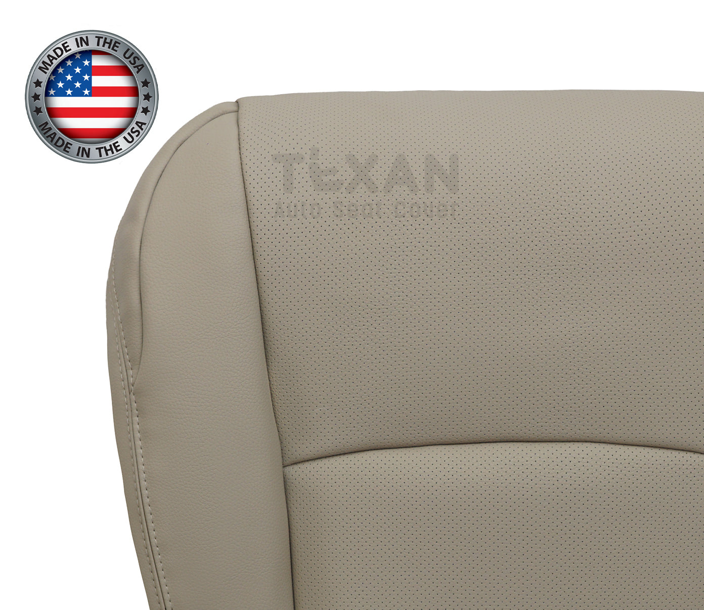 Toyota 4Runner 2014-2019 Driver Bottom Synthetic Leather Seat Cover Tan | Perforated OEM Fit