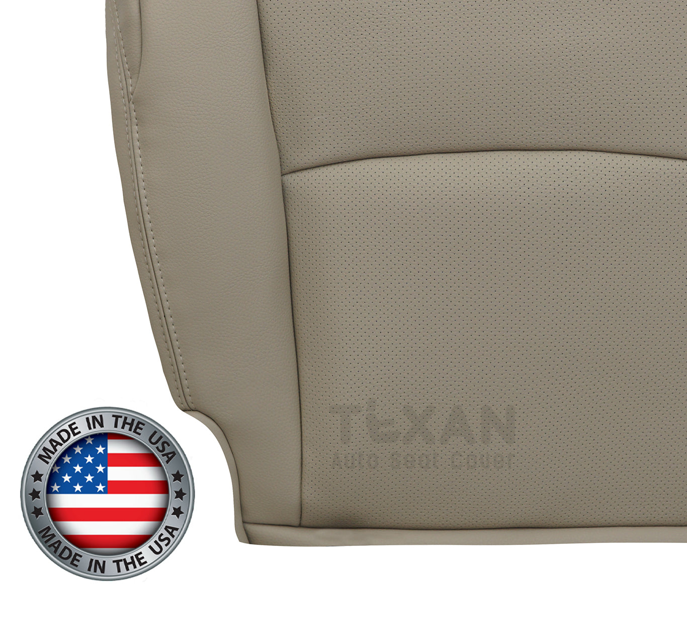 Toyota 4Runner 2014-2019 Driver Bottom Synthetic Leather Seat Cover Tan | Perforated OEM Fit