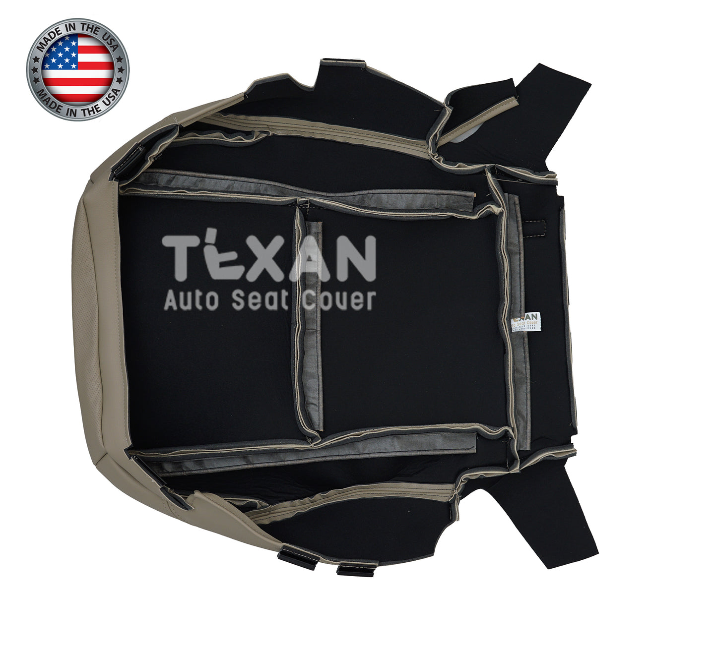 Toyota 4Runner 2014-2019 Driver Bottom Synthetic Leather Seat Cover Tan | Perforated OEM Fit