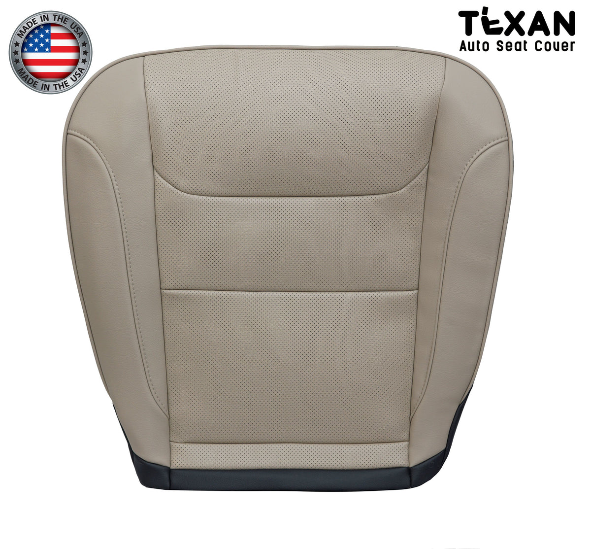 For 2019-2025 Dodge Ram 1500 Driver Side Bottom Replacement Seat Cover Synthetic Leather Perforated Tan