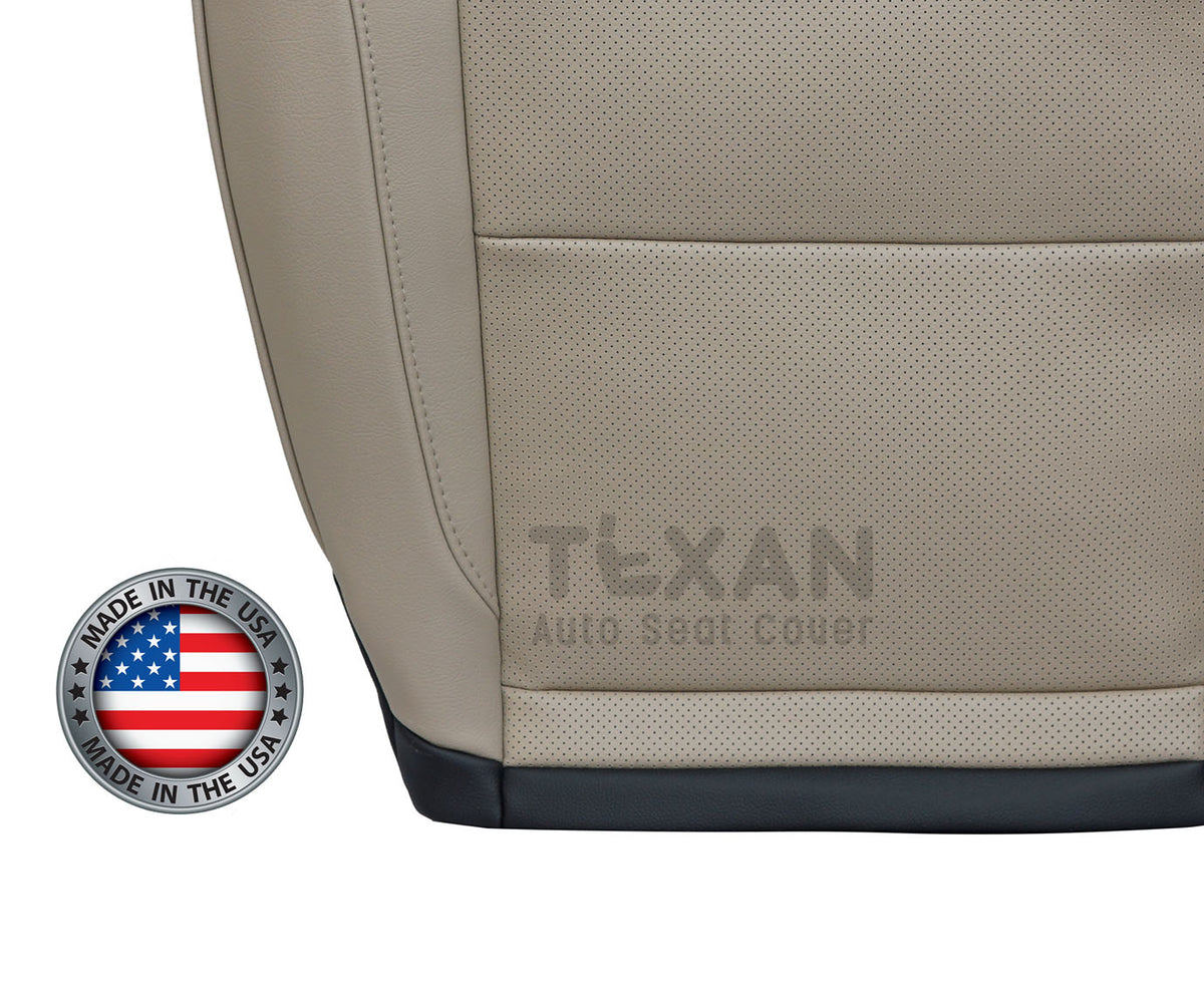 For 2019-2025 Dodge Ram 1500 Driver Side Bottom Replacement Seat Cover Synthetic Leather Perforated Tan