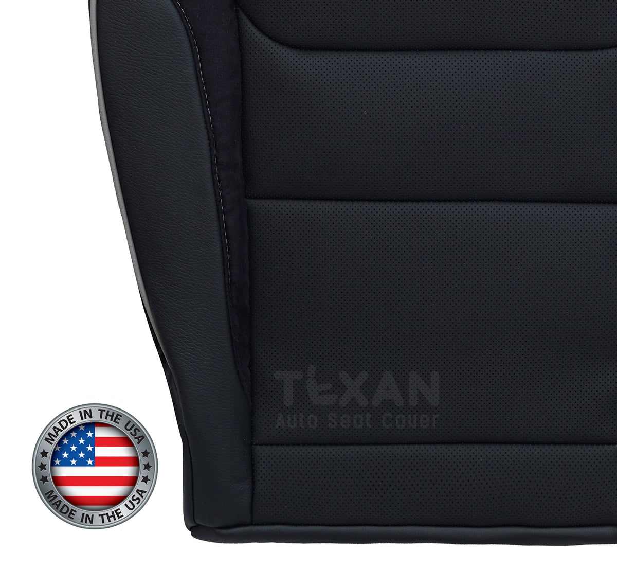 For 2019-2025 Dodge Ram 1500 Passenger Side Bottom Seat Cover Synthetic Leather with Suede Panels Perforated