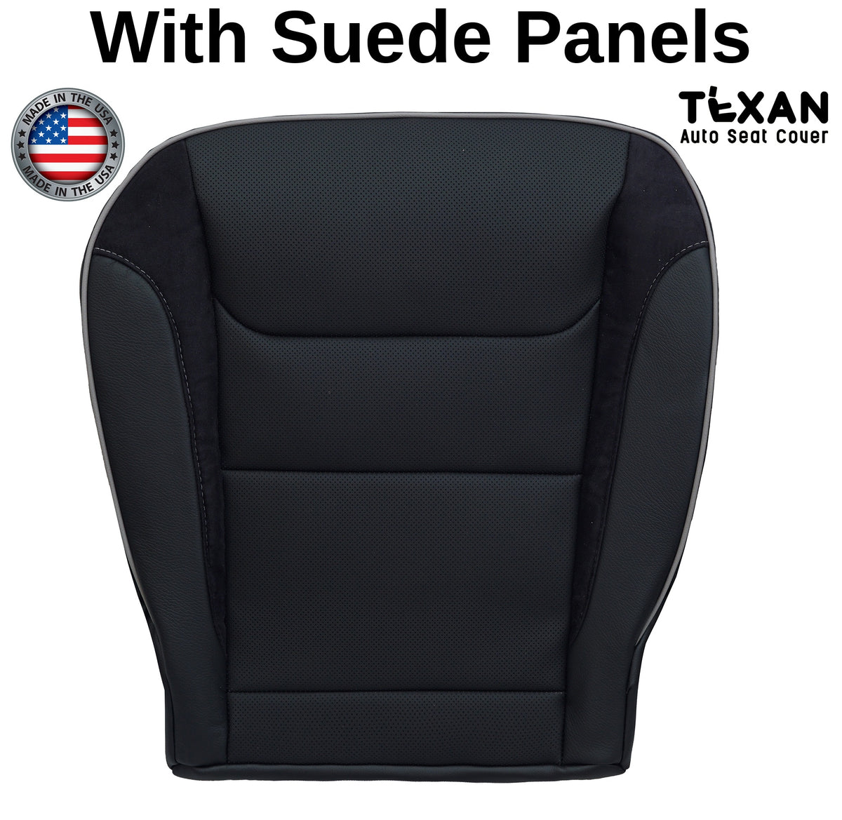 For 2019-2025 Dodge Ram 1500 Passenger Side Bottom Seat Cover Synthetic Leather with Suede Panels Perforated