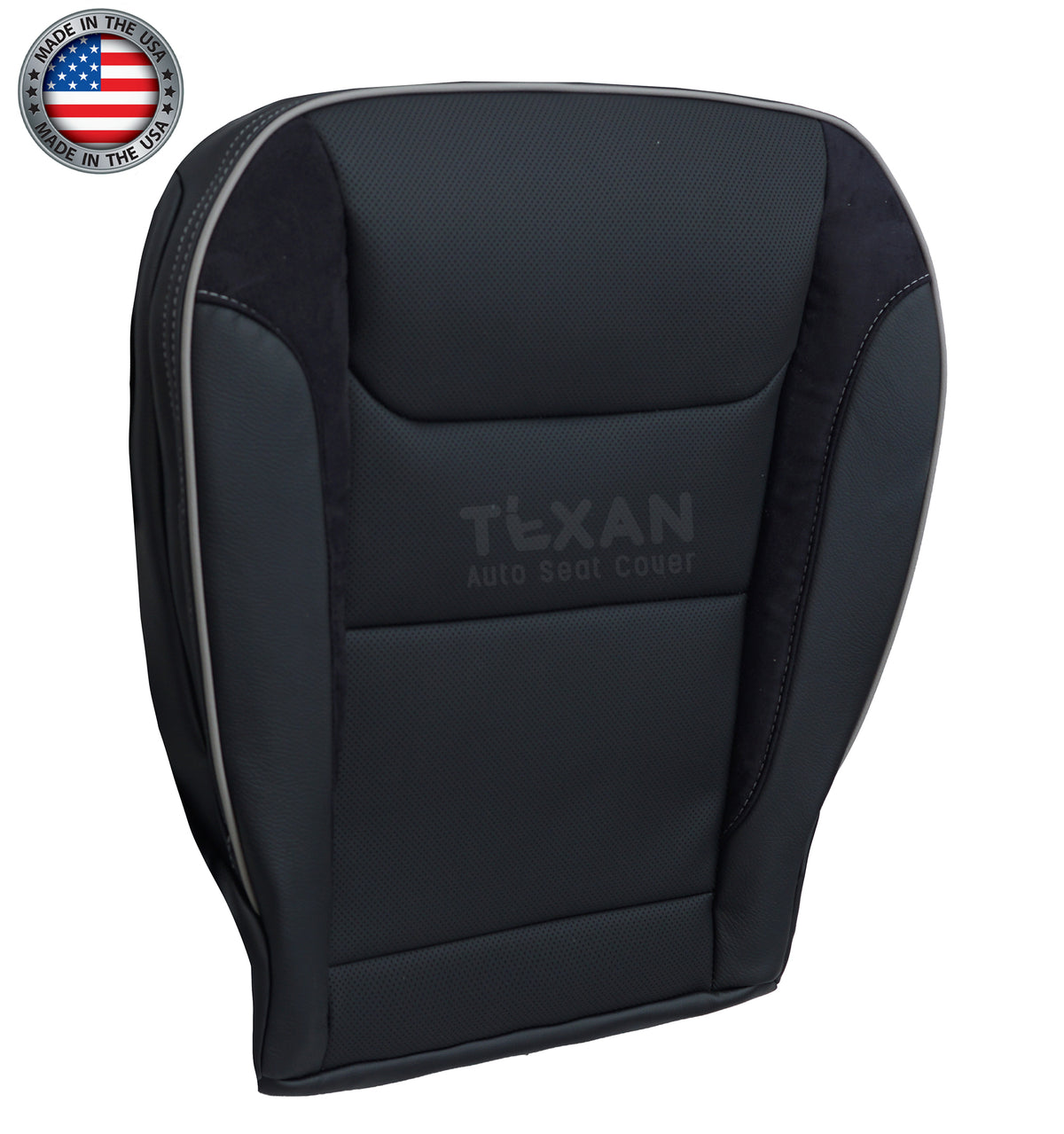 For 2019-2025 Dodge Ram 1500 Passenger Side Bottom Seat Cover Synthetic Leather with Suede Panels Perforated