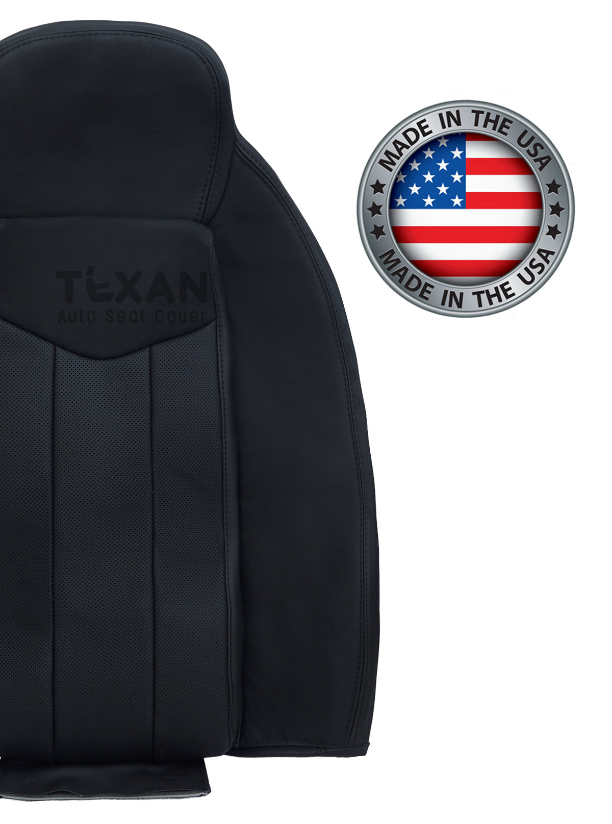 Fits 2004-2009 Cadillac XLR Convertible Passenger Lean Back PERFORATED Leather Replacement Seat Cover Black