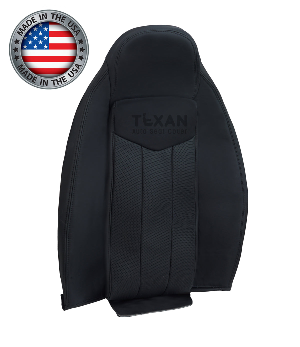Fits 2004-2009 Cadillac XLR Convertible Passenger Lean Back PERFORATED Leather Replacement Seat Cover Black