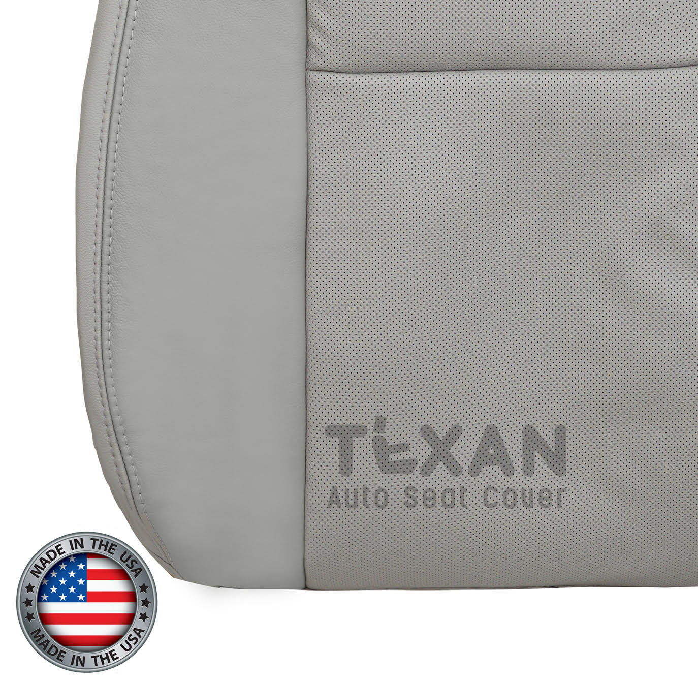 Fits 2009, 2010, 2011, 2012, 2013, 2014 Chevy Tahoe/Suburban Passenger Side Lean Back Perforated Synthetic Leather Seat Cover Gray