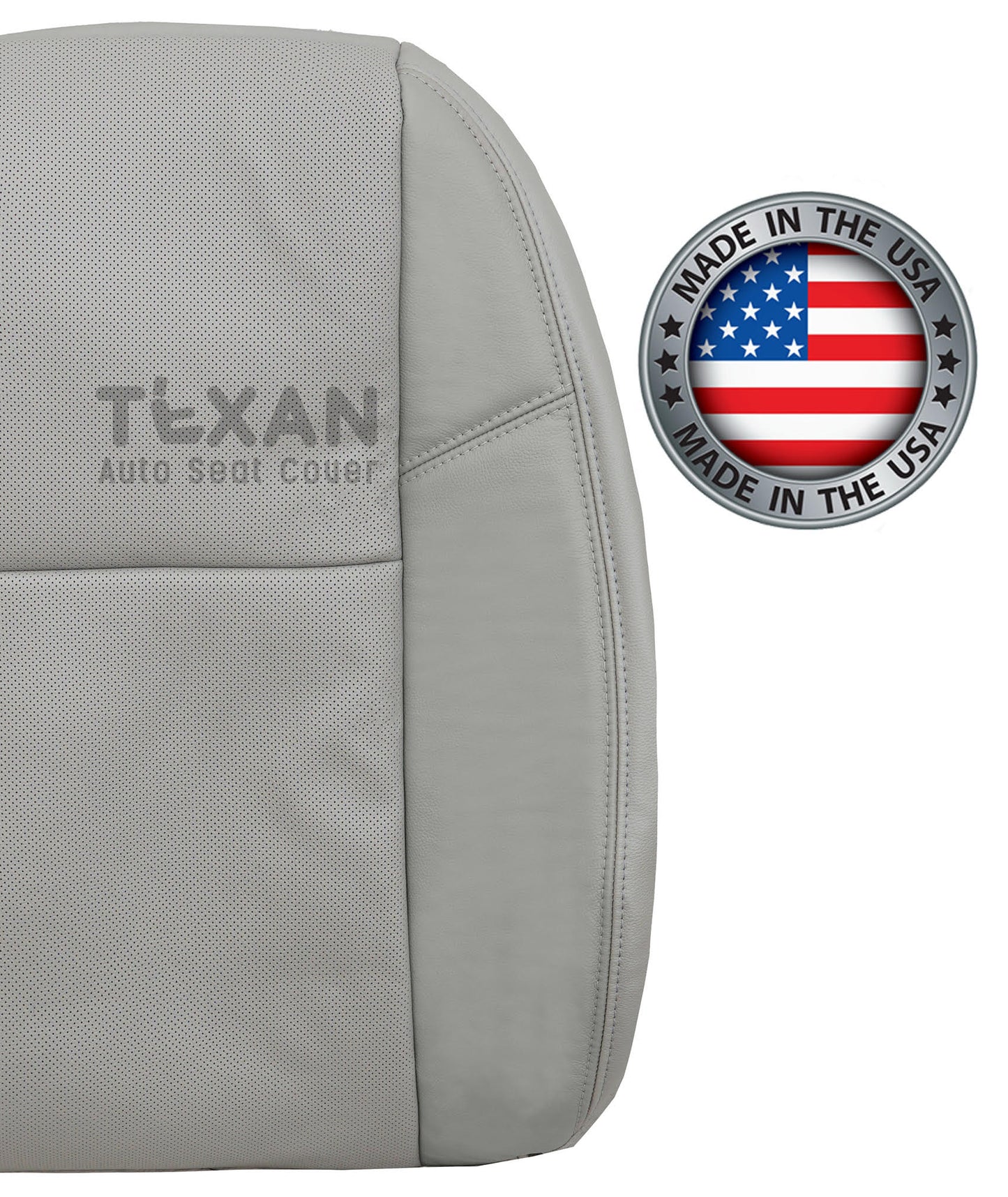 Fits 2009, 2010, 2011, 2012, 2013, 2014 Chevy Tahoe/Suburban Driver Side Lean Back Perforated Synthetic Leather Seat Cover Gray