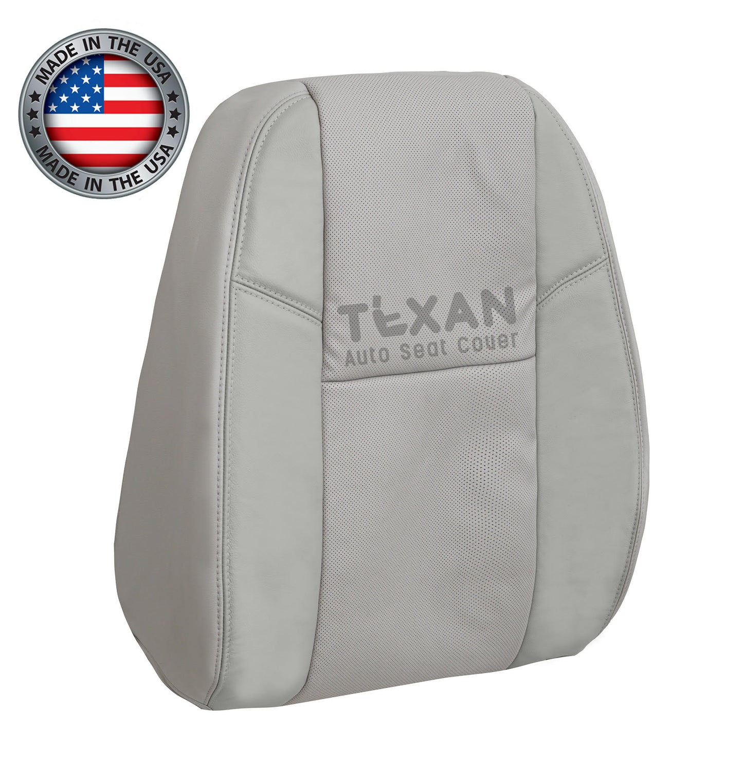 Fits 2009, 2010, 2011, 2012, 2013, 2014 Chevy Tahoe/Suburban Driver Side Lean Back Perforated Synthetic Leather Seat Cover Gray