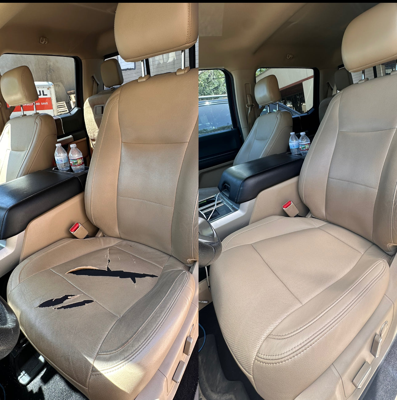 2010-2013 Toyota 4Runner Passenger Bottom Leather Seat Cover Tan with Perforated Inserts | OEM Replacement
