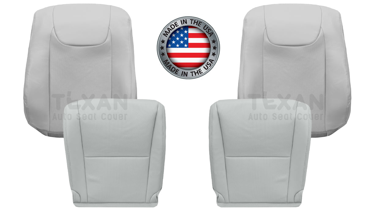 2010-2015 Lexus RX350 RX450H Complete Front Seat Set - Perforated Leather Gray (4-Piece Bundle)