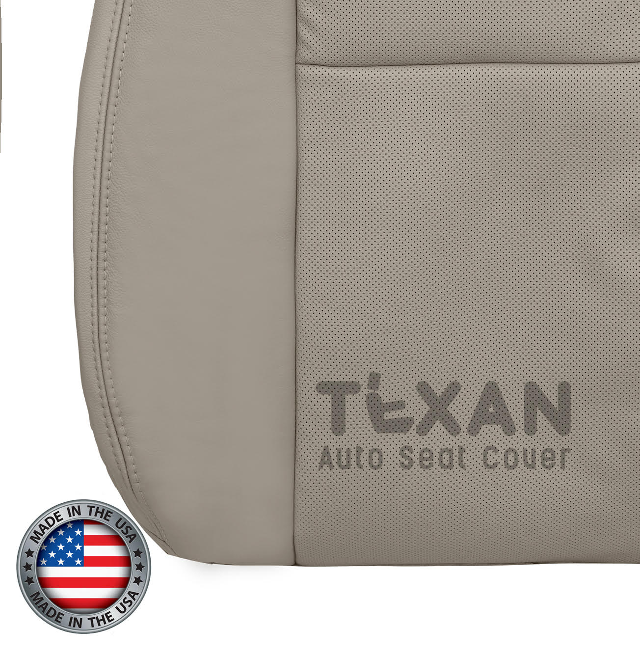 Fits 2009, 2010, 2011, 2012, 2013, 2014 Chevy Tahoe/Suburban Passenger Side Lean Back Perforated Leather Seat Cover Tan