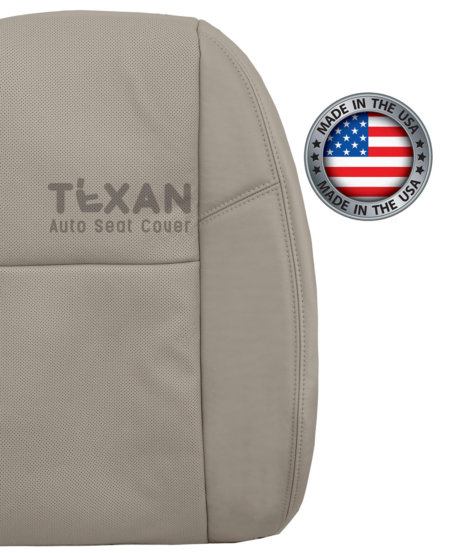 Fits 2009, 2010, 2011, 2012, 2013, 2014 Chevy Tahoe/Suburban Passenger Side Lean Back Perforated Leather Seat Cover Tan