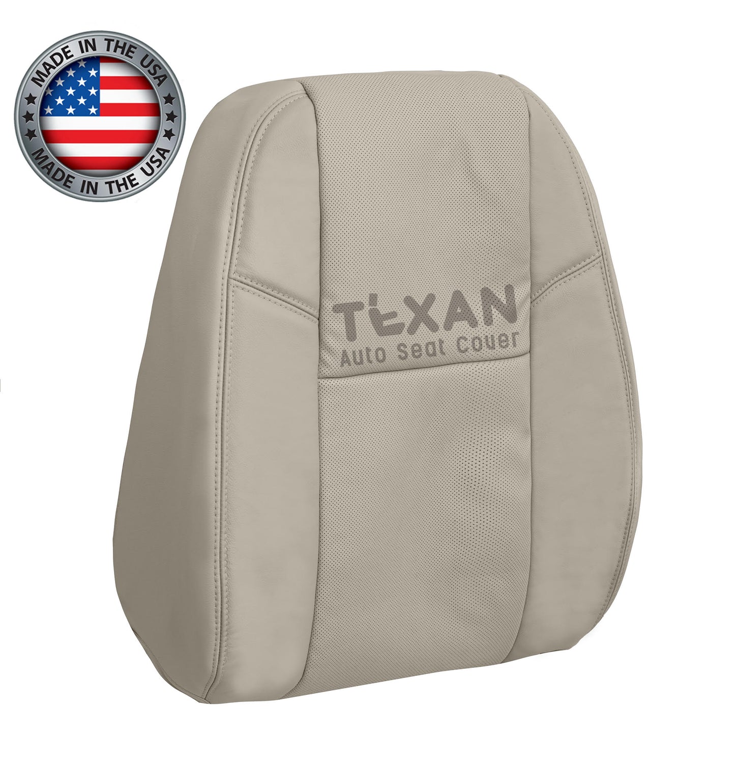 Fits 2009, 2010, 2011, 2012, 2013, 2014 Chevy Tahoe/Suburban Passenger Side Lean Back Perforated Leather Seat Cover Tan