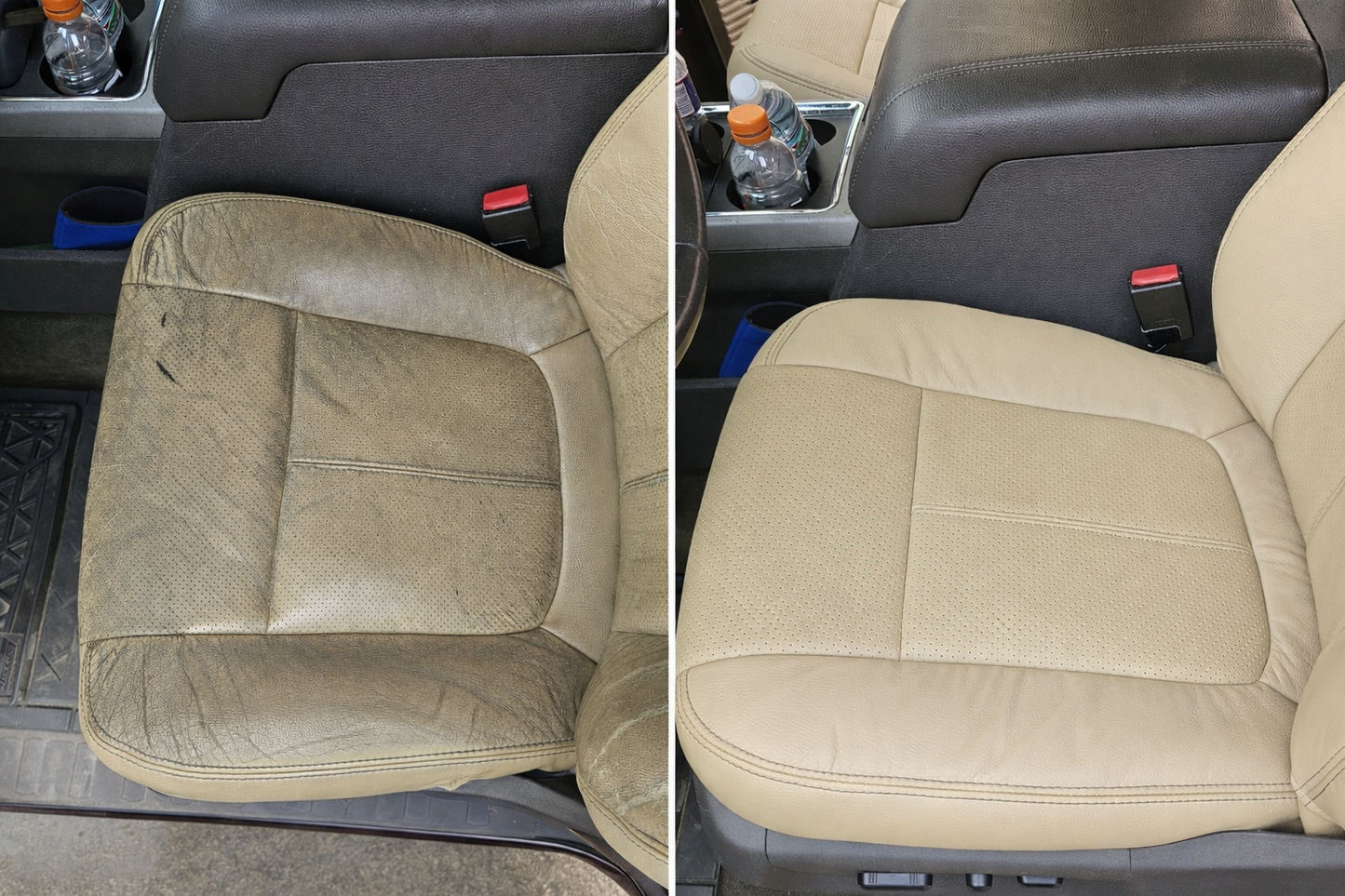 2010-2013 Toyota 4Runner Passenger Bottom Leather Seat Cover Tan with Perforated Inserts | OEM Replacement