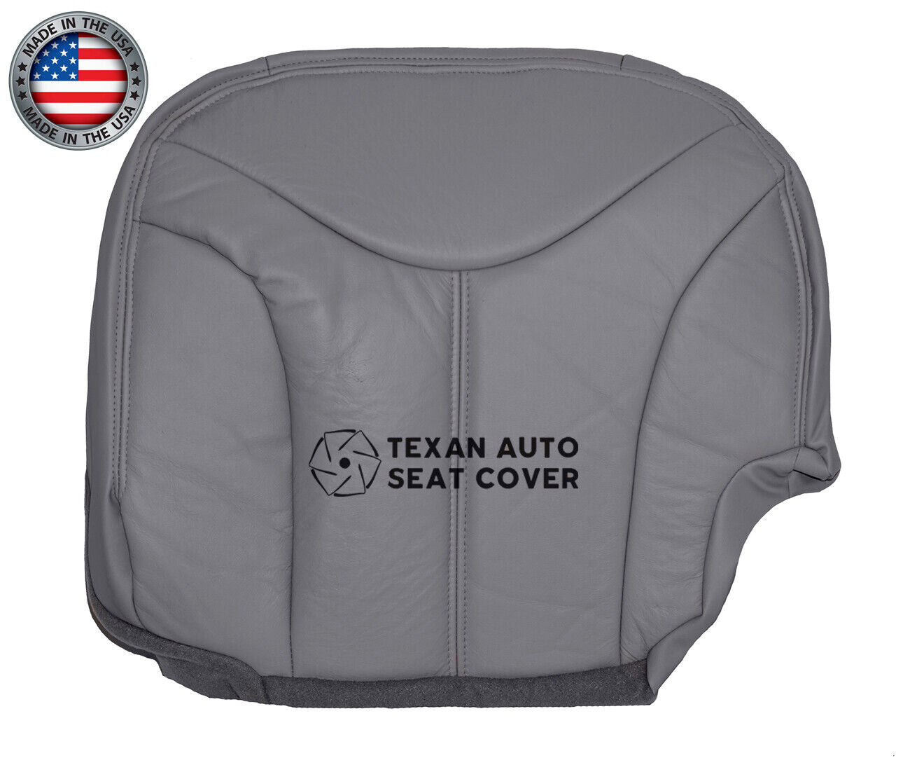 Fits 2000, 2001. 2002 GMC Yukon XL, SLT, SLE Passenger Side Bottom Leather Seat Replacement Cover Gray