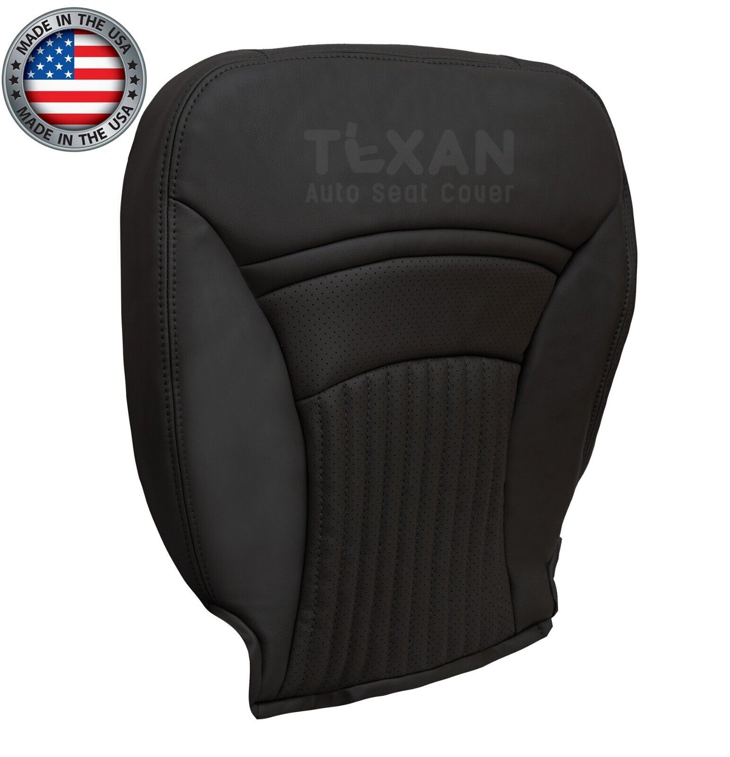 For 1997-2004 Chevy Corvette Driver Side Bottom Perforated Leather Replacement Seat Cover Black